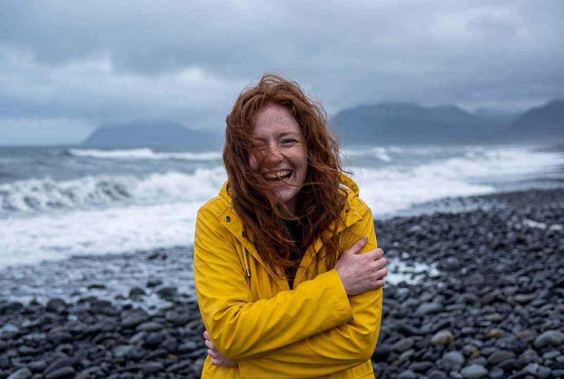 Flaming redhead with a thick coat