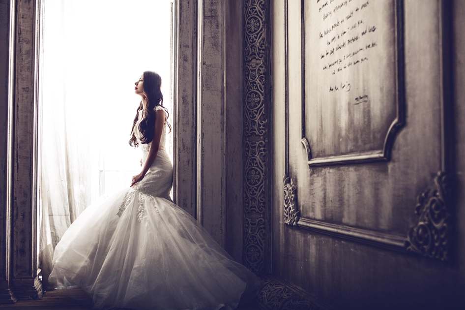Ginger wife posed for BBC under wedding photo